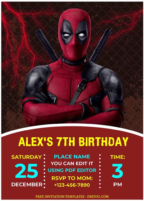 Deadpool Invitation Template