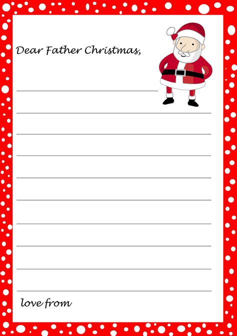 Dear Father Christmas Letter Template
