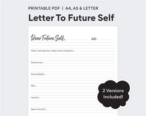 Dear Future Self Letter Template