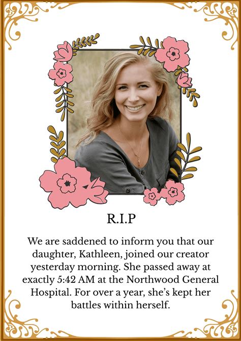 Death Announcement Templates