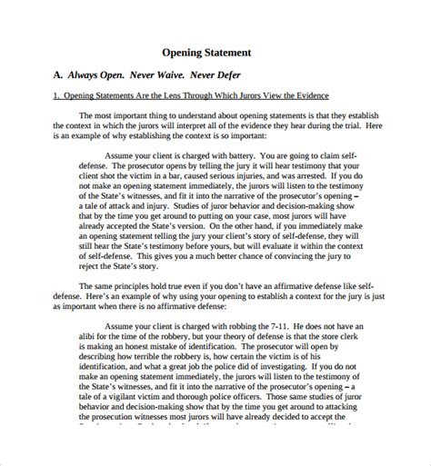 Debate Opening Statement Template