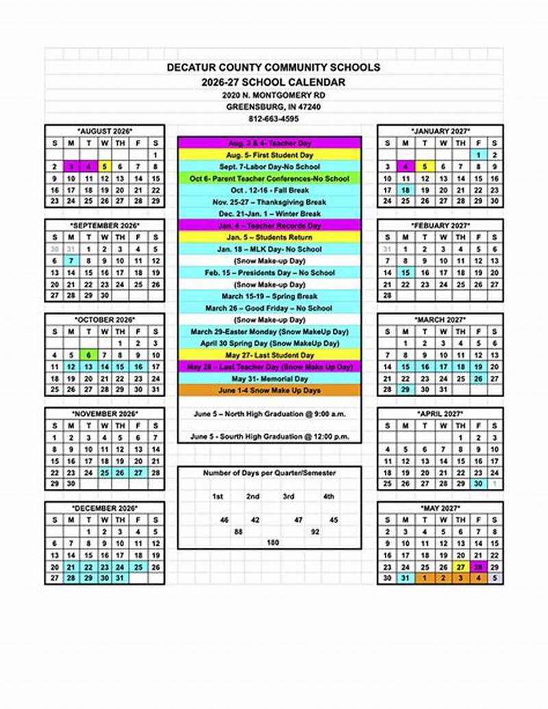Decatur County Schools Calendar