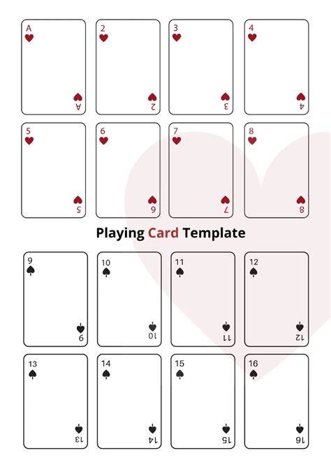 Deck Of Cards Template Word