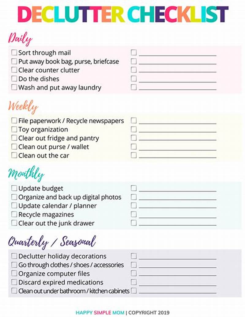 Declutter Tracker Printable