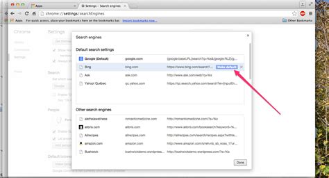 Default Search Engine in Google Chrome