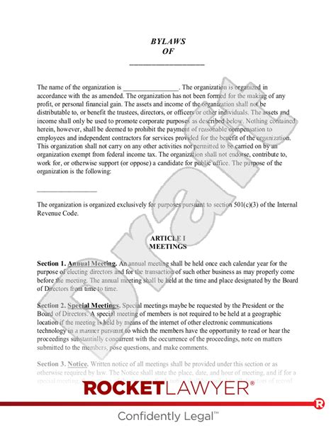 Defining Organizational Bylaws