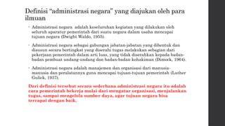 Definisi Administrasi Negara