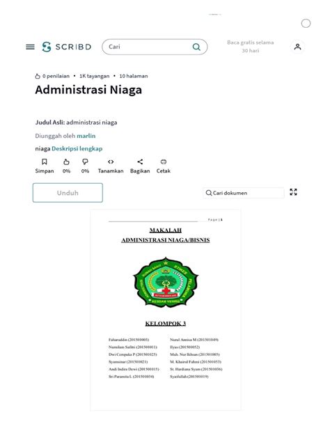 Definisi Administrasi Niaga