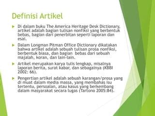 Definisi Artikel