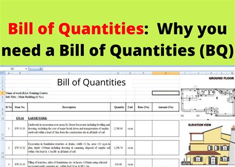 Definisi Bill of Quantities