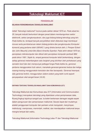 Definisi ICT Lebih Mendalam
