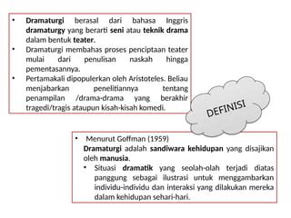 Definisi Kata Dramatik