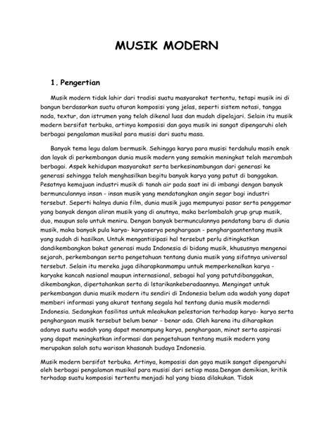 Definisi Musik Modern