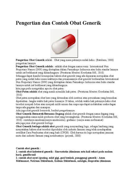 Definisi Obat Generik