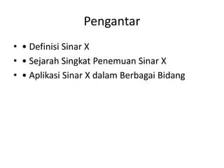Definisi Sinar-X