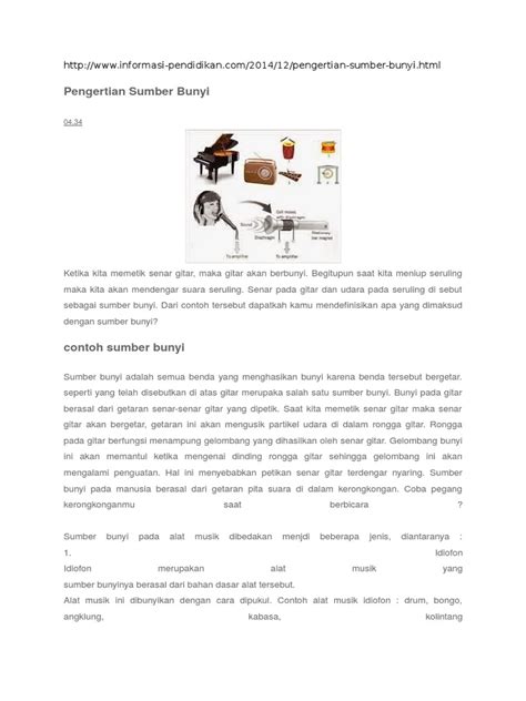 Definisi Sumber Bunyi