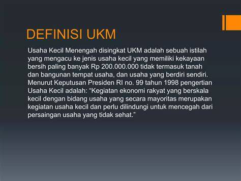 Definisi UKM menurut Undang-Undang