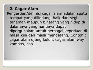 Definisi dan Konsep Dasar Cagar Alam