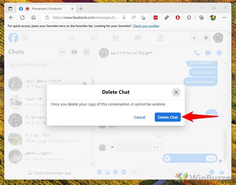 Delete Chat Messenger Web