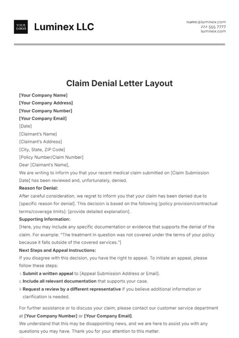 Denial Letter Template