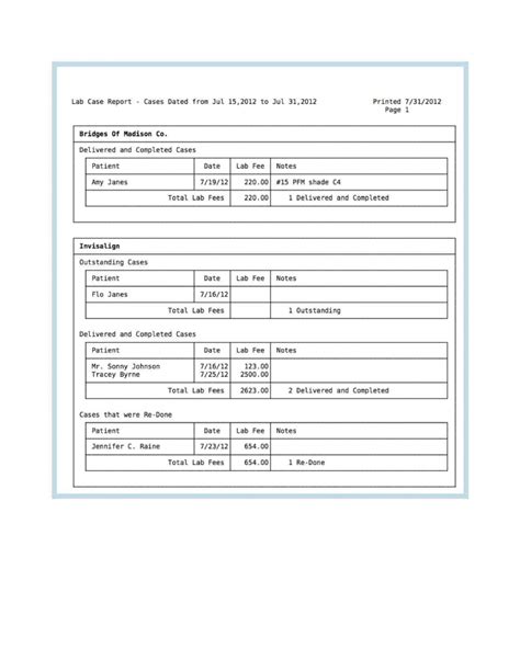 Dental Lab Case Tracking Template