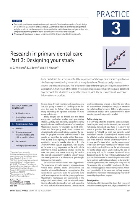 Dental Research Study