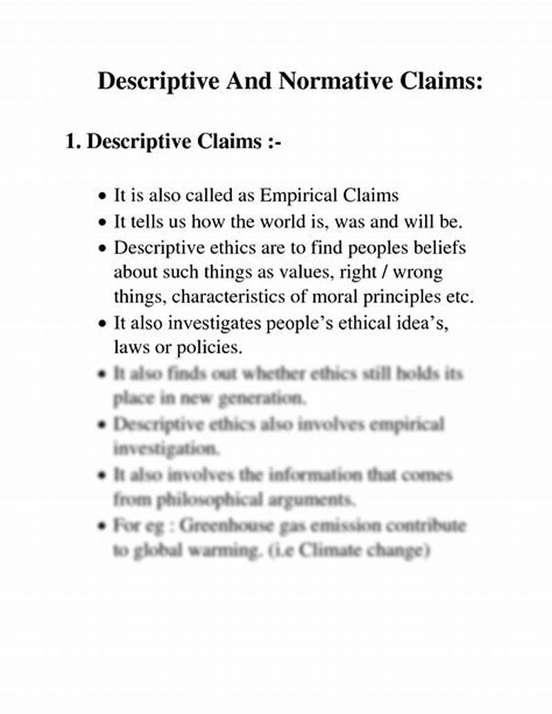 Descriptive Claims Examples