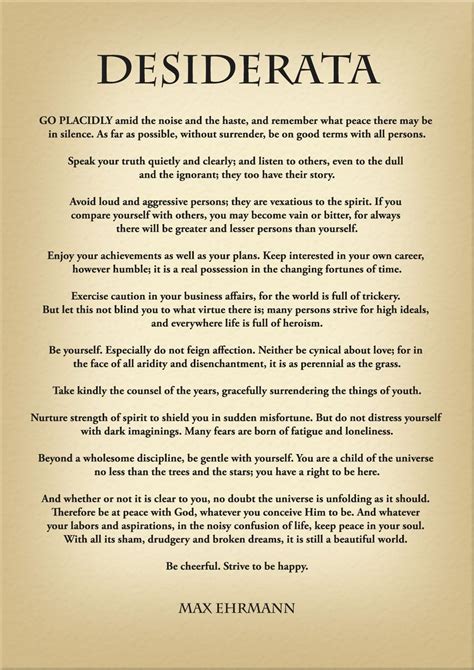 Desiderata Poem Printable