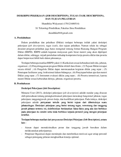 Deskripsi Pekerjaan