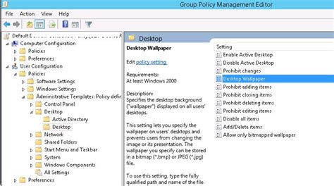 Desktop Wallpaper Group Policy Setting