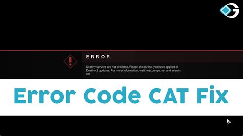 What Does Destiny 2 Error Code Cat Mean?