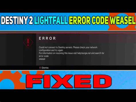 What Does Destiny Error Code Weasel Actually Mean?