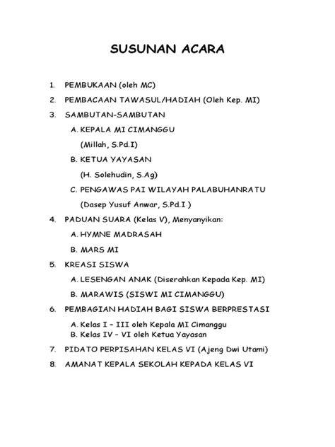 Detail Acara Perpisahan
