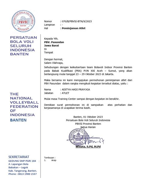 Detail peminjaman atlet