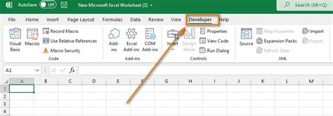 Developer Tab Checkbox Excel Options