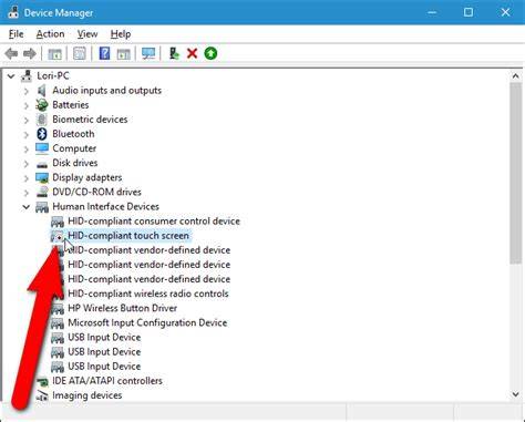Device Manager - Disable Touch Screen