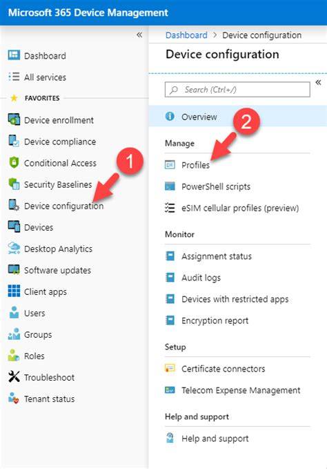 Device configuration profiles