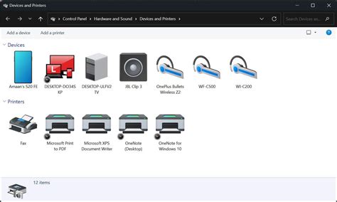 Devices and Printers