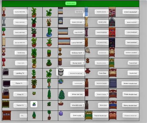 Different Catalogues Stardew Valley