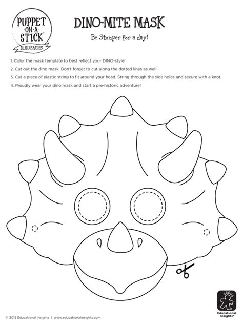 Dino Mask Drawing Template