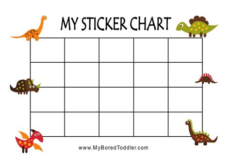 Dinosaur Sticker Chart Free Printable