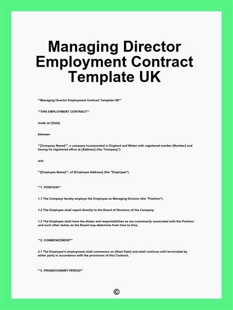 Director Contract Template