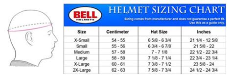 Dirt Bike Helmet Sizing Chart