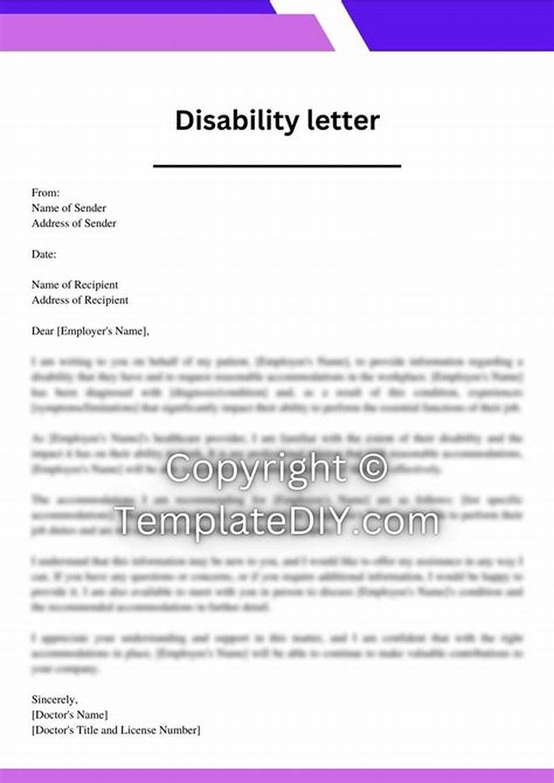 Disability Claim Letter Example