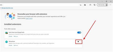 Disable Edge Extensions