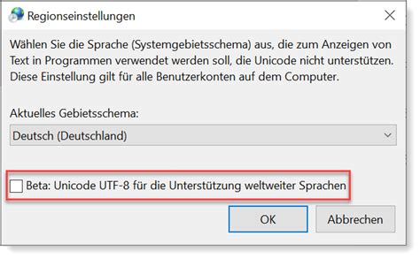 Disable Unicode UTF-8 Beta