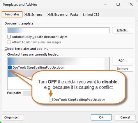 Disable Add-ins