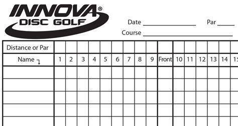 Disc Golf Scorecard Template