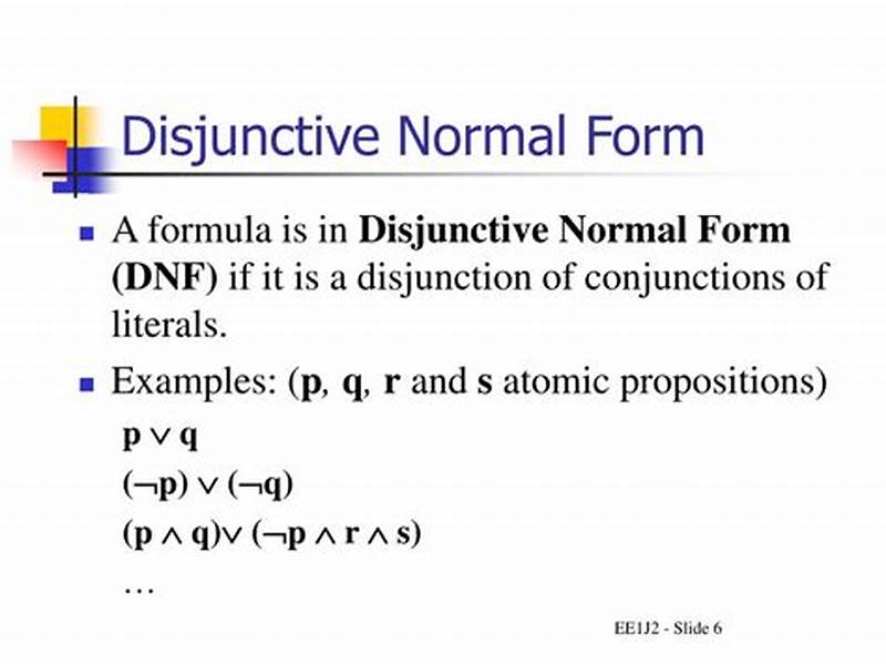 Disjunctive Normal Form Vs Conjunctive Normal Form