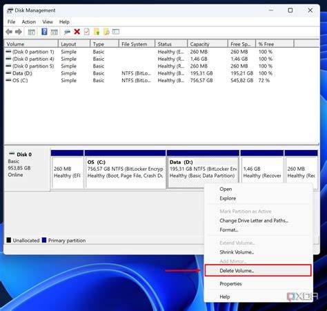 Disk Management Delete Volume